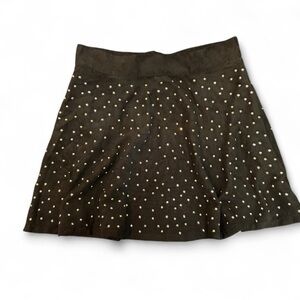 Black suede studded skirt